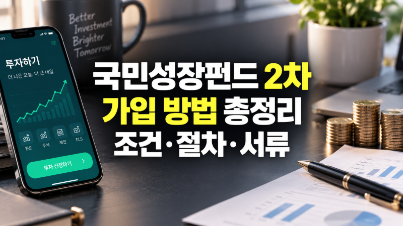 국민성장펀드 2차 가입 방법 총정리: 판매처별 신청 절차, 소득 조건, 필수 서류