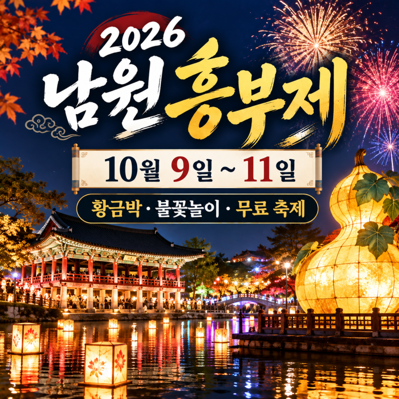남원 흥부제, 황금박 터트리기부터 불꽃놀이까지! 10월 9일 개막