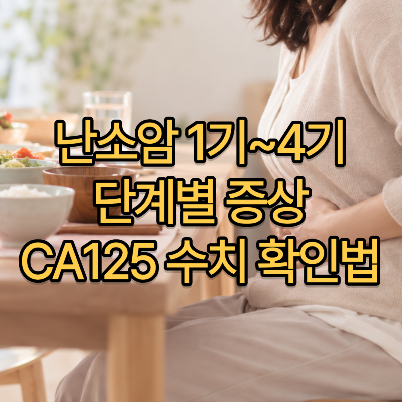 배가 부풀어 오르고 속이 얹힌 느낌, 혹시 난소암? 난소암 1기~4기 단계별 증상 및 혈액검사 CA....