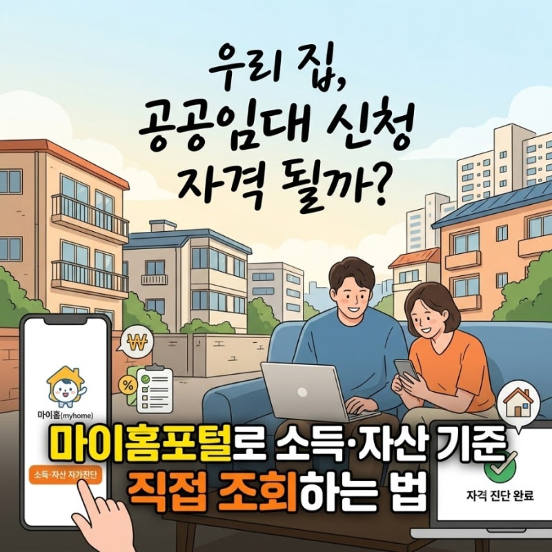 "우리 집, 공공임대 신청 자격 될까?"…마이홈포털로 소득·자산 기준 직접 조회하는 법