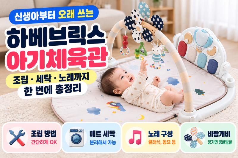 하베브릭스 아기체육관 조립 세탁 방법 노래까지 총정리
