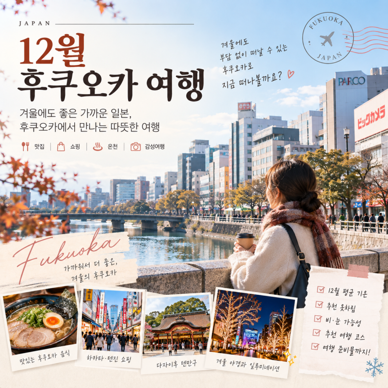 12월 후쿠오카 여행 날씨 총정리｜기온·옷차림·겨울여행 준비물