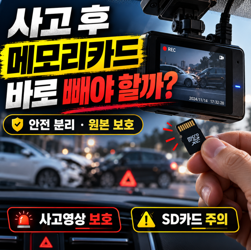 사고 후 블랙박스 메모리카드를 바로 빼야 할까