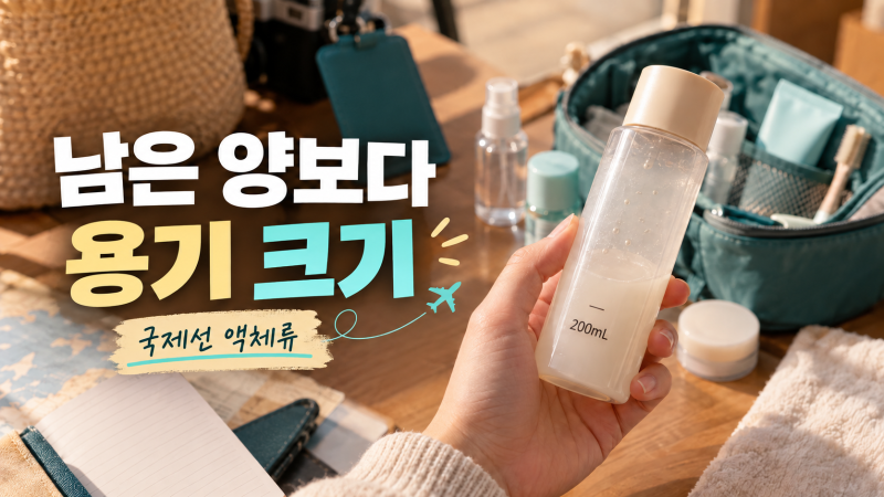 기내 액체 반입, 반쯤 남은 화장품도 용기 크기부터 보세요