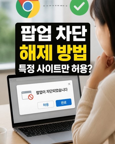 크롬 팝업 차단 해제 방법, 특정 사이트만 허용하기