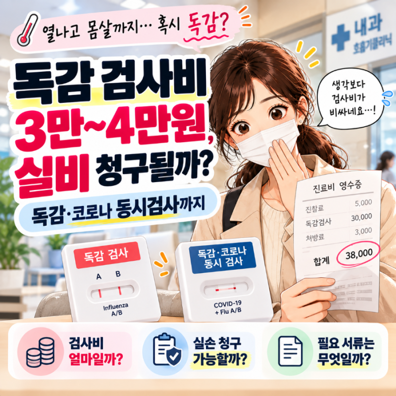 독감 검사비 실비 청구될까? 3만~4만원 검사비부터 독감·코로나 동시검사까지