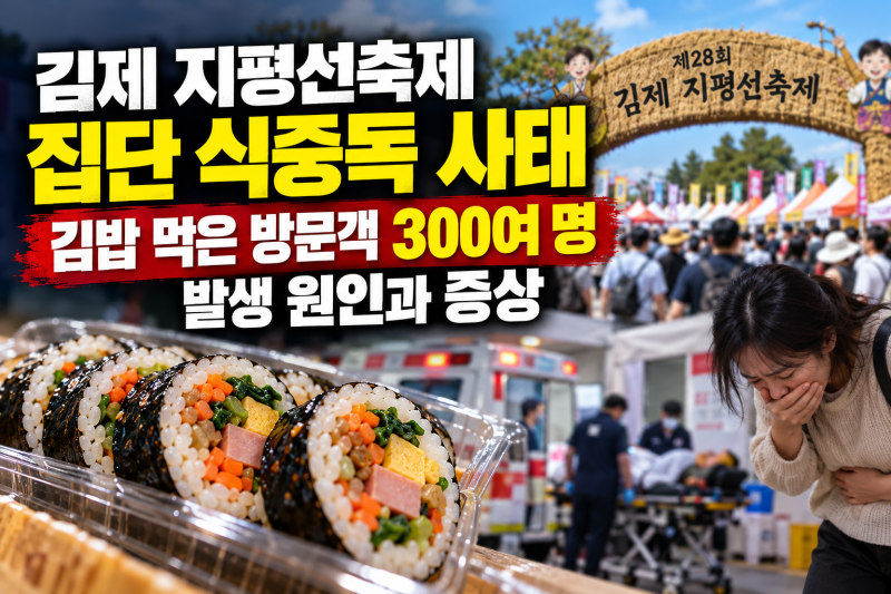 김제 지평선축제 집단 식중독 사태, 김밥 먹은 방문객 300여 명 발생 원인과 증상