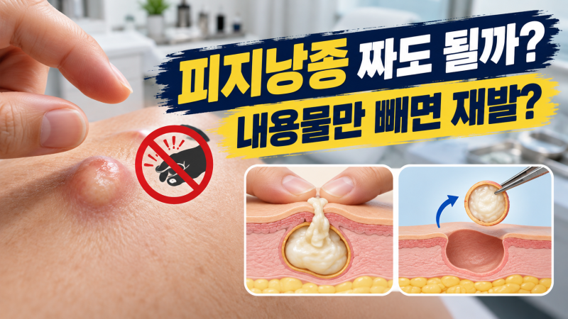 피지낭종, 집에서 짜면 안 되는 이유와 제거가 필요한 경우