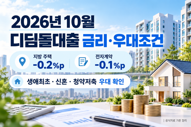 2026년 10월 디딤돌대출 금리·우대조건｜지방 주택 0.2%p 인하와 전자계약 혜택