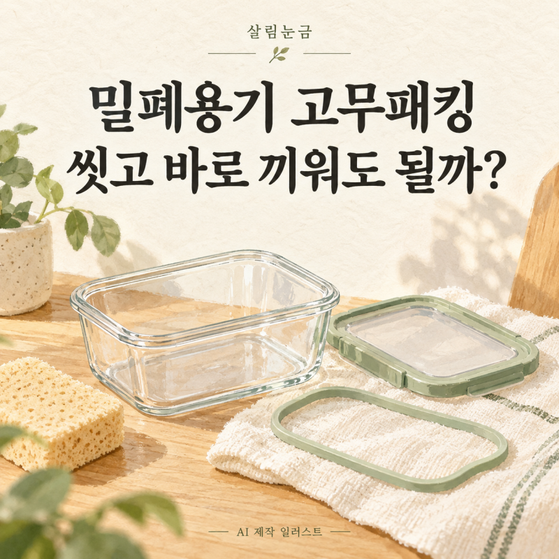밀폐용기 고무패킹 세척, 씻고 바로 끼워도 될까?