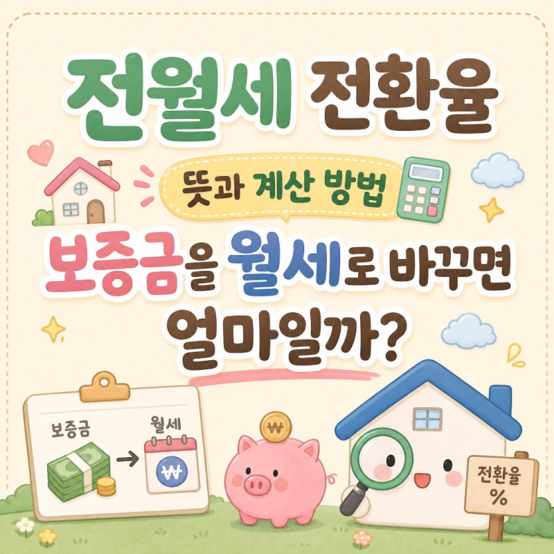 전월세 전환율 뜻, 계산 방법 : 보증금을 월세로 바꾸면 얼마일까?