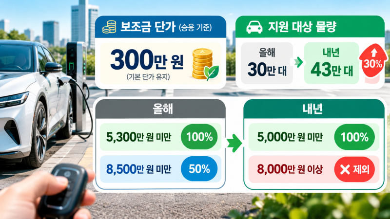 [2027 전기차 보조금] "내년에 사면 최대 213만 원 손해?" 전기차 세금·보조금 축소 긴급 총정리....
