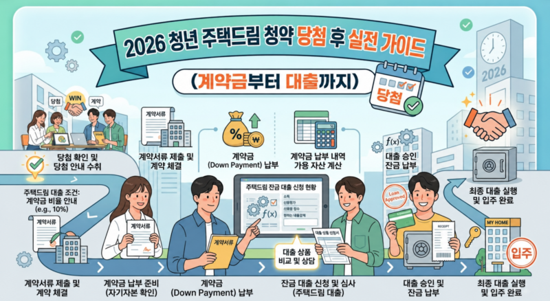 2026 청년 주택드림 청약 당첨 후 실전 가이드 (계약금부터 대출까지)