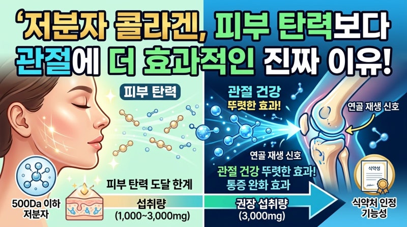 저분자 콜라겐, 피부 탄력보다 관절에 더 효과적인 이유