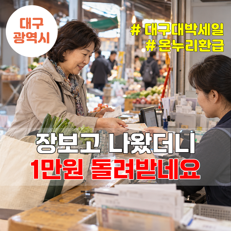 대구 전통시장 76곳 최대 1만원 환급, 10월12일 시작