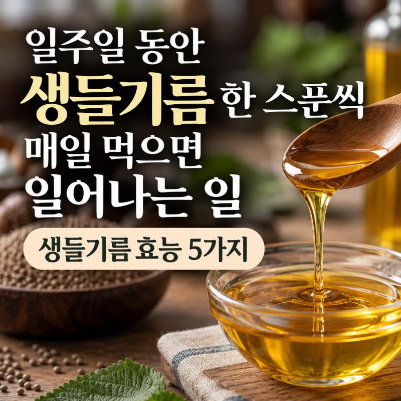 일주일 동안 생들기름 한 스푼씩 매일 먹으면 일어나는 일, 생들기름효능 5가지