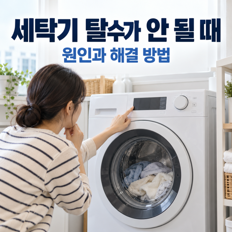세탁기 탈수가 안 될 때, 원인과 해결 방법(+배수·탈수 오류)