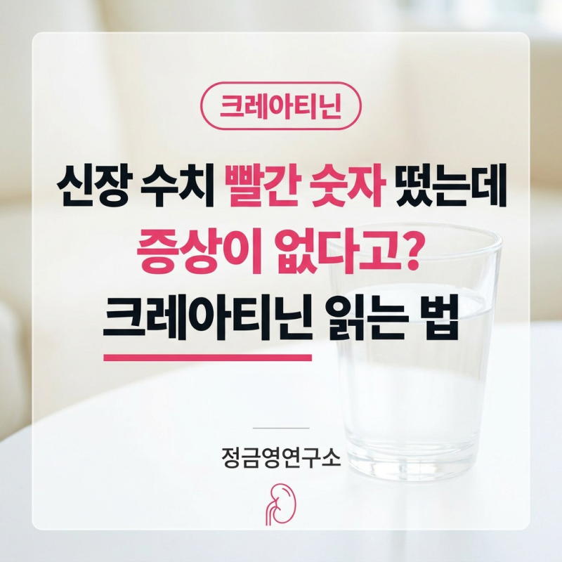 신장 수치 빨간 숫자 떴는데 증상이 없다고? 크레아티닌 읽는 법