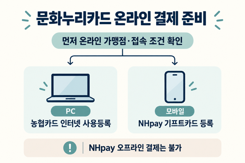 문화누리카드 온라인 결제 전 확인할 것, 사용등록·가맹점 찾기