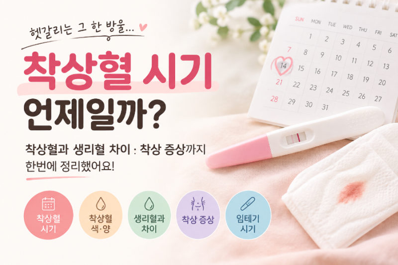 착상혈 보이는 시기 | 착상혈과 생리혈 차이 | 착상증상 총정리