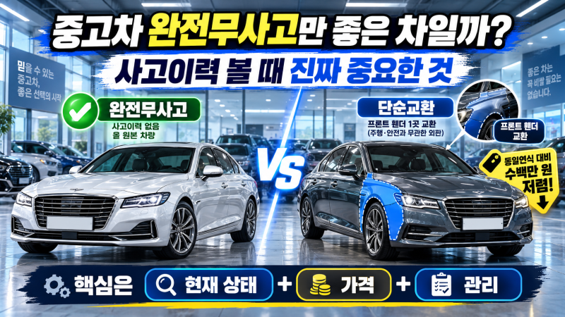 중고차 완전 무사고만 좋은 차일까? 사고이력 볼 때 진짜 중요한 것