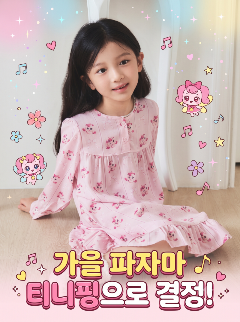 [내돈내산] 스파오키즈 캐치티니핑 긴팔 원피스 파자마 솔직 후기! 여아 가을 잠옷 사이즈 팁