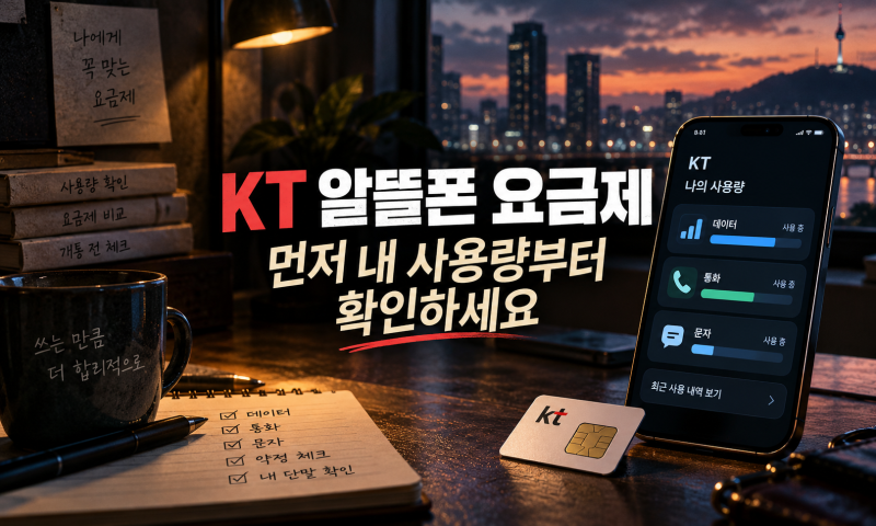 KT 알뜰폰 요금제는 먼저 나의 사용량부터 확인하세요