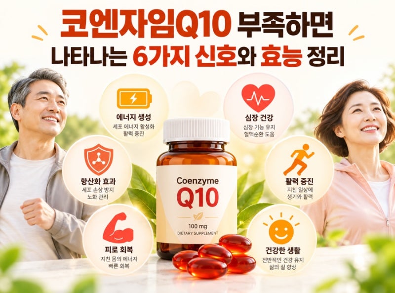 코엔자임Q10 부족하면 나타나는 6가지 신호와 효능 정리