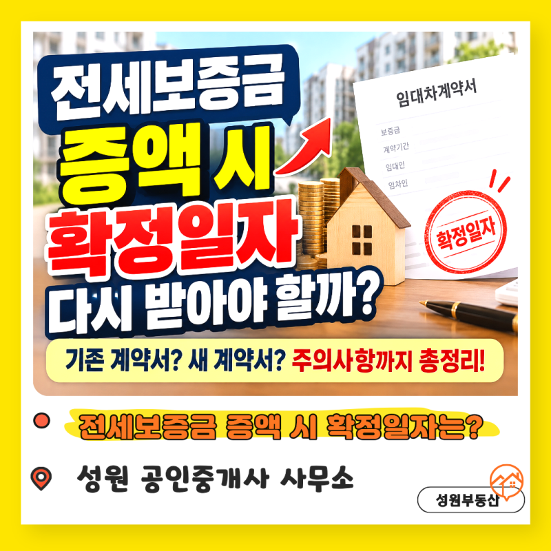 전세보증금 증액 시 확정일자를 다시 받아야 할까?