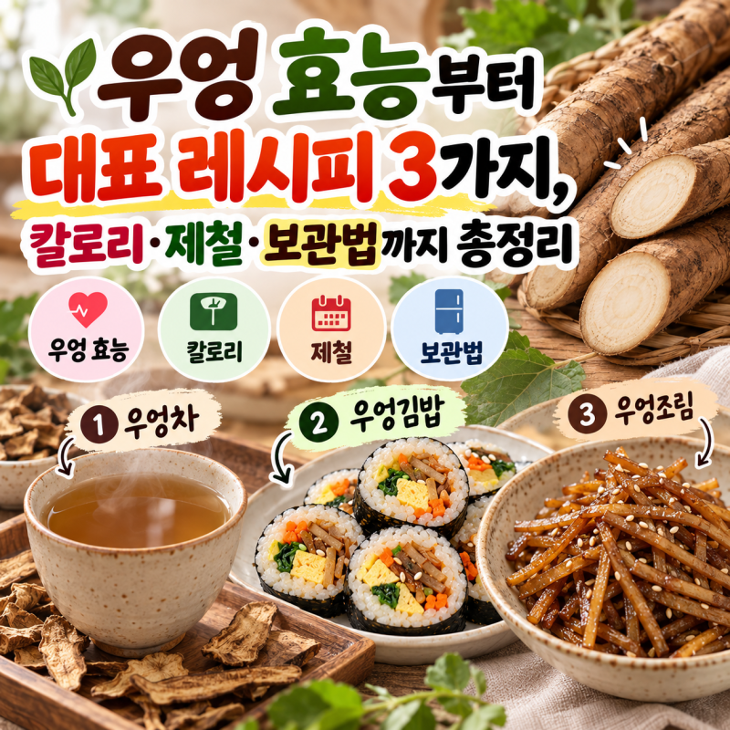 우엉 효능부터 대표 레시피 3가지, 칼로리·제철·보관법까지 총정리(구수하게 마시는 우엉차....