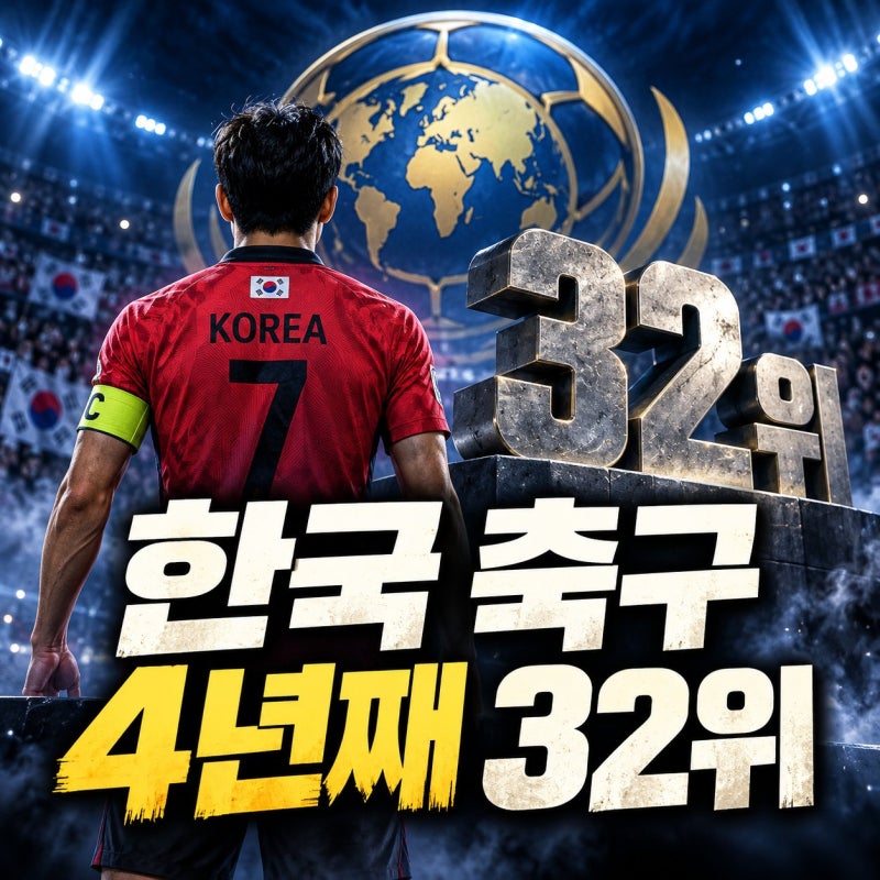 한국 축구 랭킹 32위 4년 7개월째, 아시아 4위 자리도 그대로