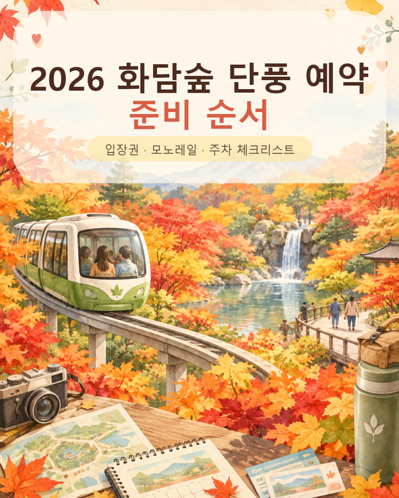 2026 화담숲 단풍 예약 준비 순서｜입장권·모노레일·주차 체크리스트
