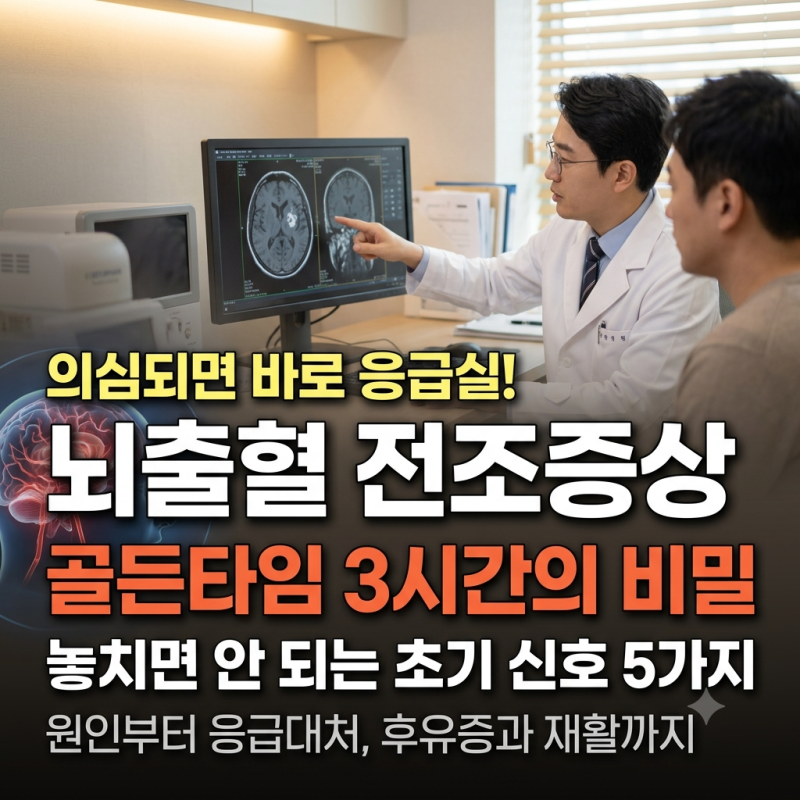 뇌출혈 초기 전조증상 원인 후유증, 골든타임 놓치면 안 되는 이유!