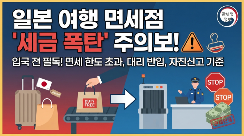 일본 여행 후 한국 입국 세관 신고 안 하면 생기는 일 (면세 한도 및 자진신고 감면 혜택)