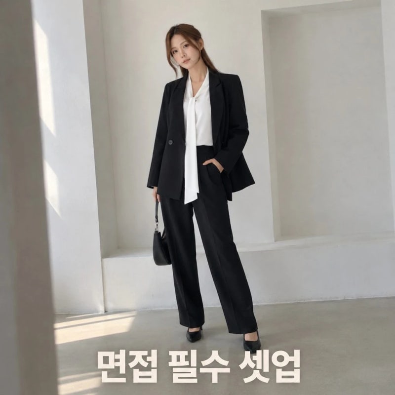 더웨이나인 이안 여성정장세트 빅사이즈 면접정장 여자바지정장 투피스 핏 가이드