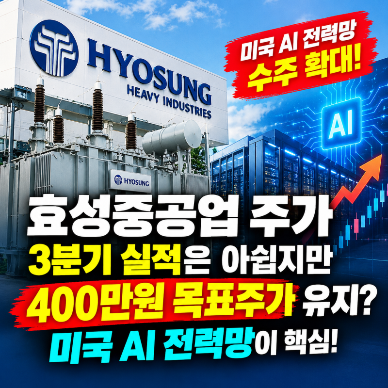 효성중공업 주가, 3분기 실적 쇼크에도 400만원 목표주가 유지