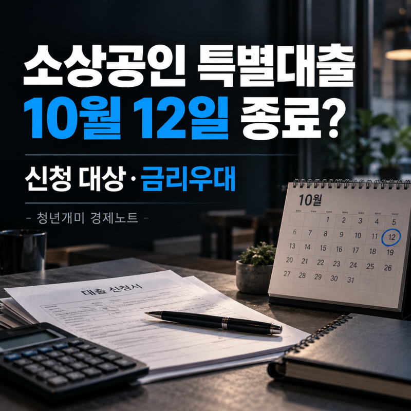 소상공인 특별대출 10월 12일 종료, 신청 대상과 금리우대 조건
