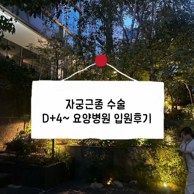 강남차병원 자궁근종 난소내막종 수술 D+4~7, 퇴원후 강남 무이재 요양병원 4인실 입원 후기