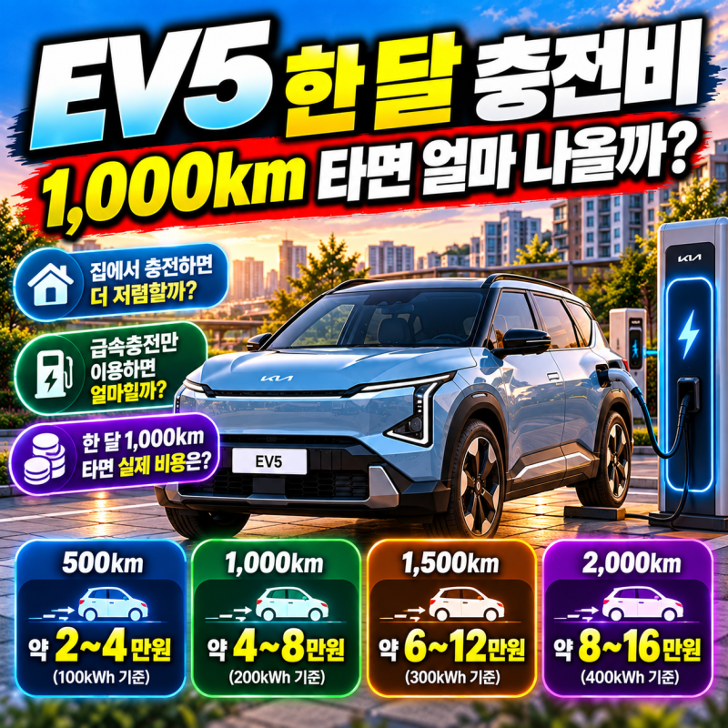 EV5 한 달 충전비, 실제 얼마나 나올까?