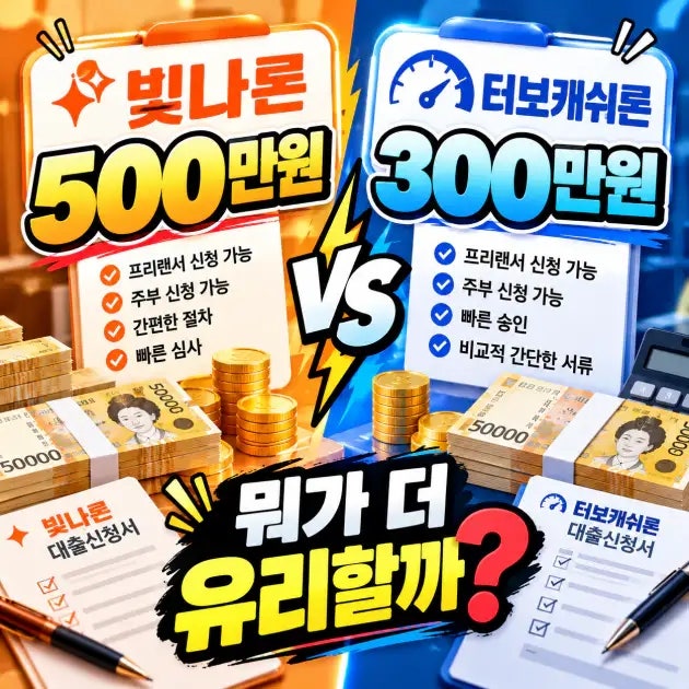 빛나론 500만원 vs 터보캐쉬론 300만원, 뭐가 더 유리할까?