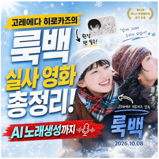 룩백 영화 개봉 정보·줄거리 총정리! 고레에다 히로카즈의 실사영화부터 AI노래생성까지