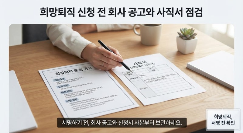 희망퇴직 실업급여 조건｜사직서 제출 전 확인할 공고·이직 사유