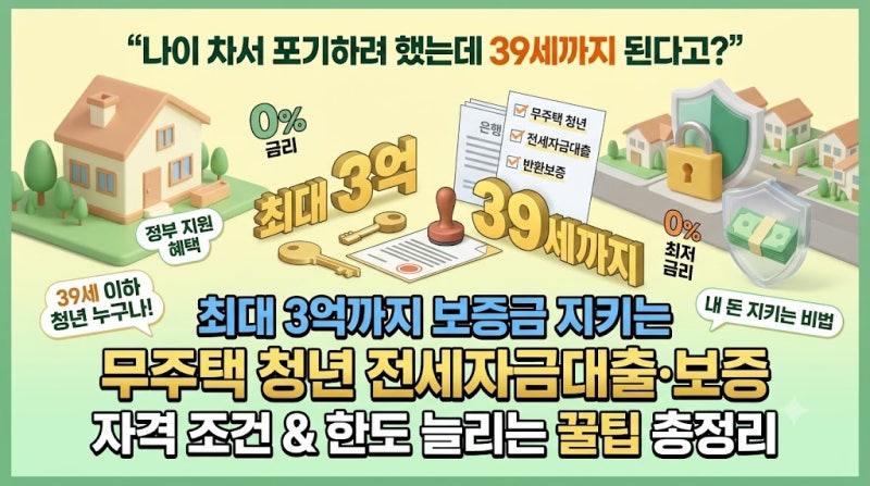 "나이 차서 포기하려 했는데 39세까지 된다고?" 최대 3억까지 전세보증금 지켜주는 무주택 청....