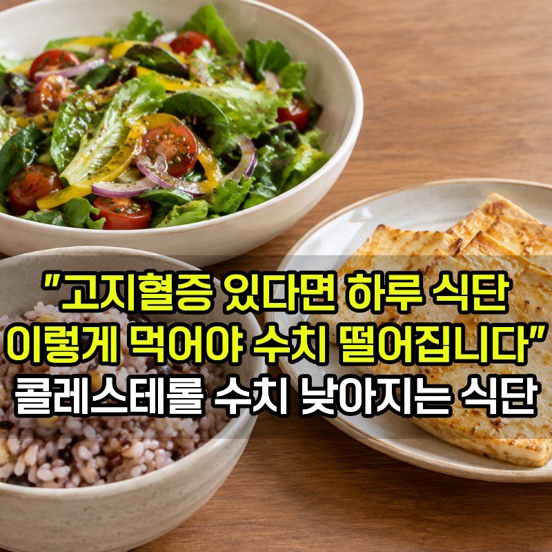 "고지혈증 있다면 하루 식단 이렇게 먹으세요" 콜레스테롤 수치 낮아지는 하루 식단