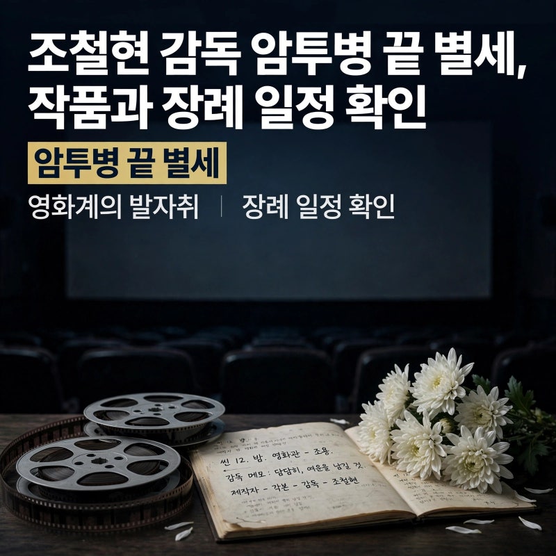 조철현 감독 암투병 끝 별세, 작품과 장례 일정 확인