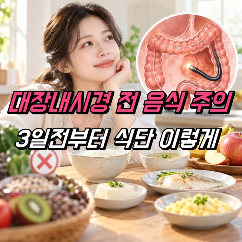 대장내시경 음식 식사, 3일전 2일전 1일전 식단 조절