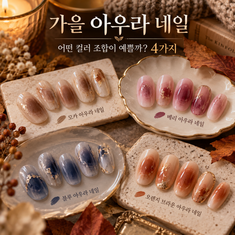 가을 아우라 네일 추천｜어떤 컬러 조합이 예쁠까? 4가지