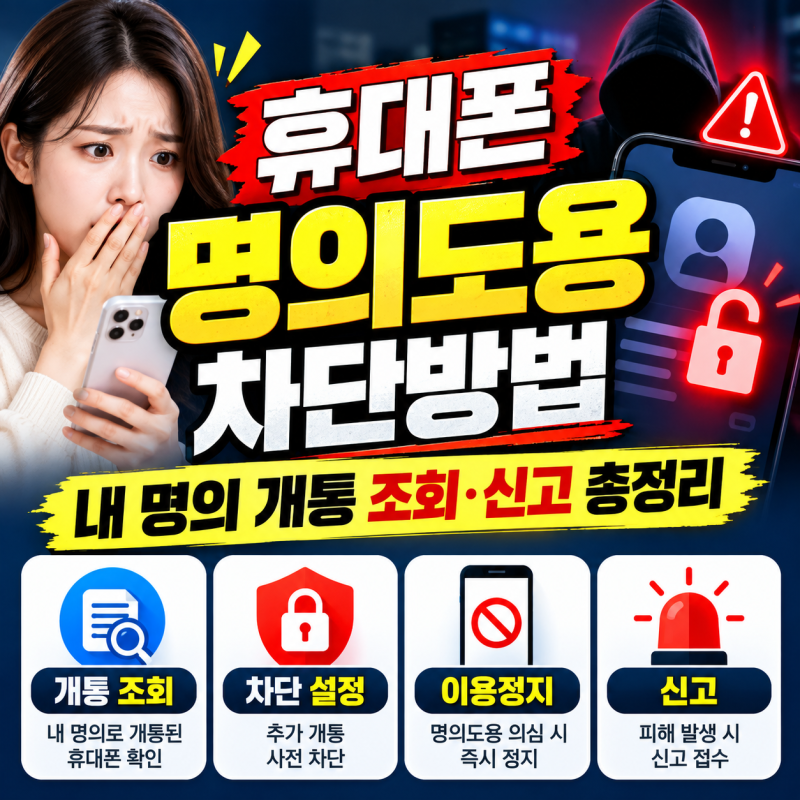 휴대폰 명의도용 차단방법｜내 명의 개통 조회·엠세이퍼·PASS·신고 총정리