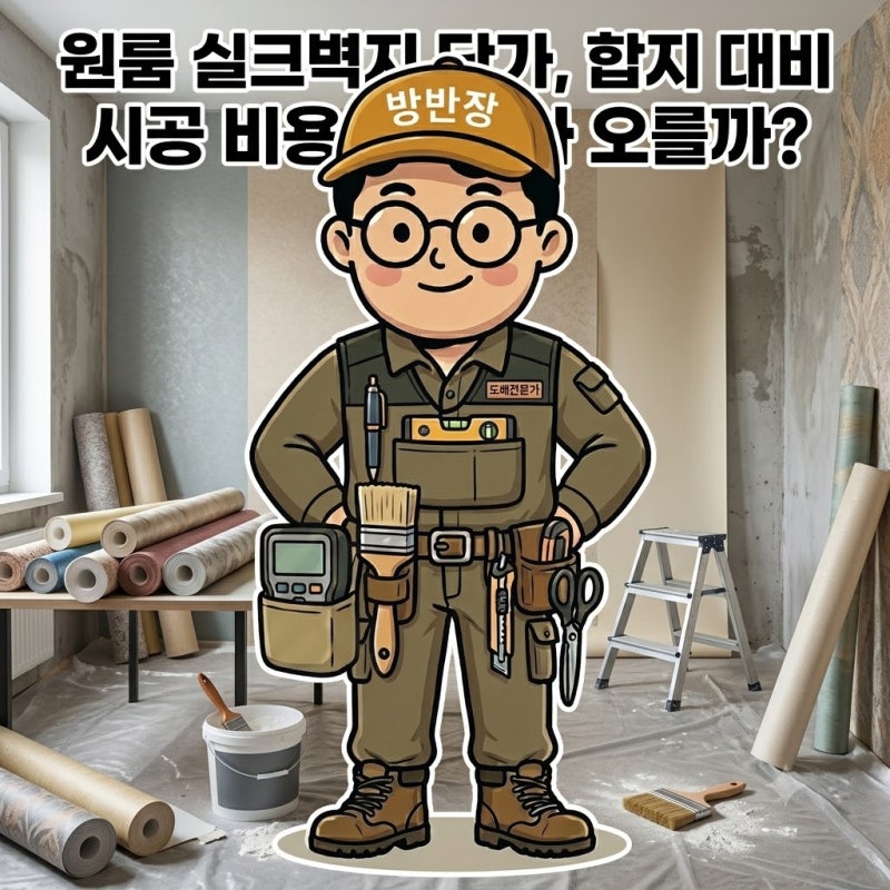 원룸 실크벽지 단가, 합지 대비 시공 비용 얼마나 오를까?