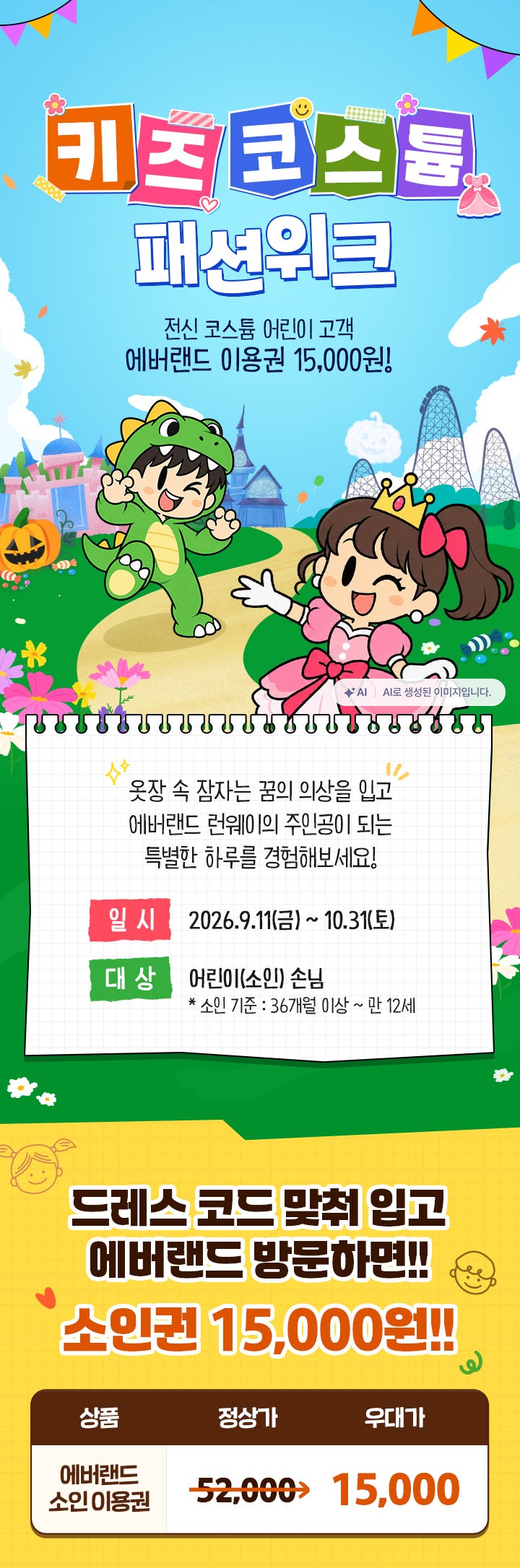 에버랜드 입장료 너무 비싸졌다고요?아이에게 코스튬 입혀서 가면 15,000원?! ✨